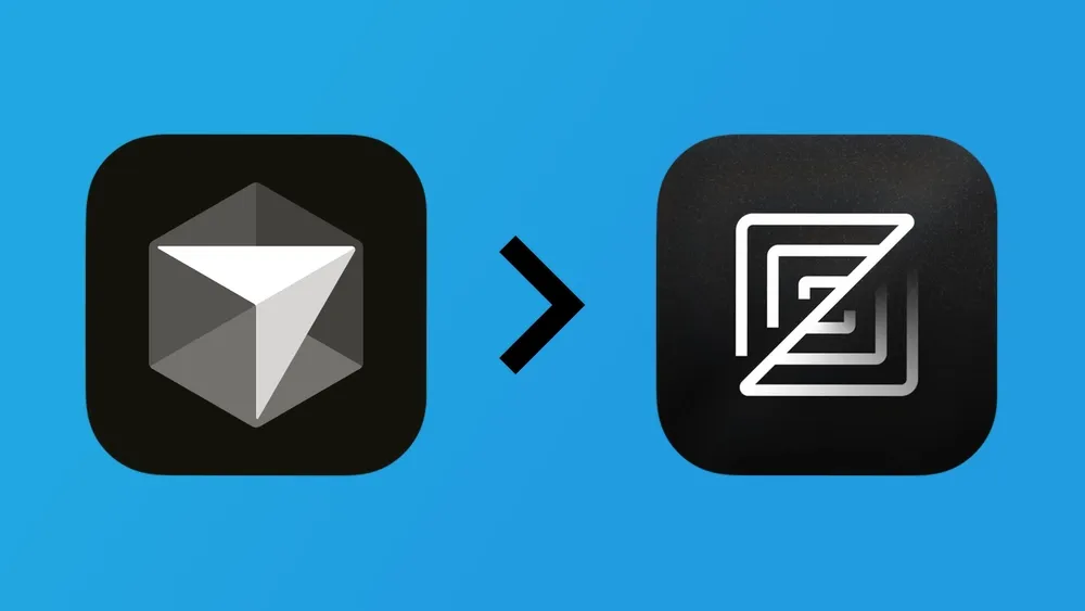 Cursor IDE logo, followed by an arrow pointing to the Zed editor logo.
